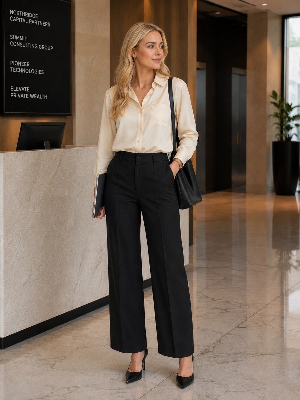BCBGMAXAZRIA | Black Tailored Trouser